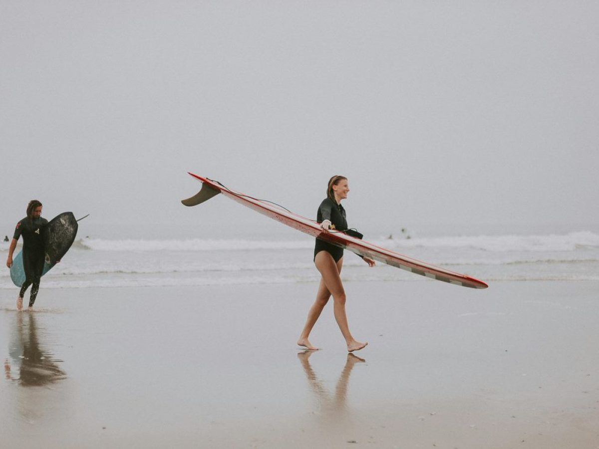 a group of people on a beach
